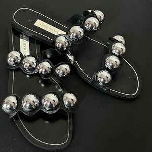 Zara basics large orb sandals